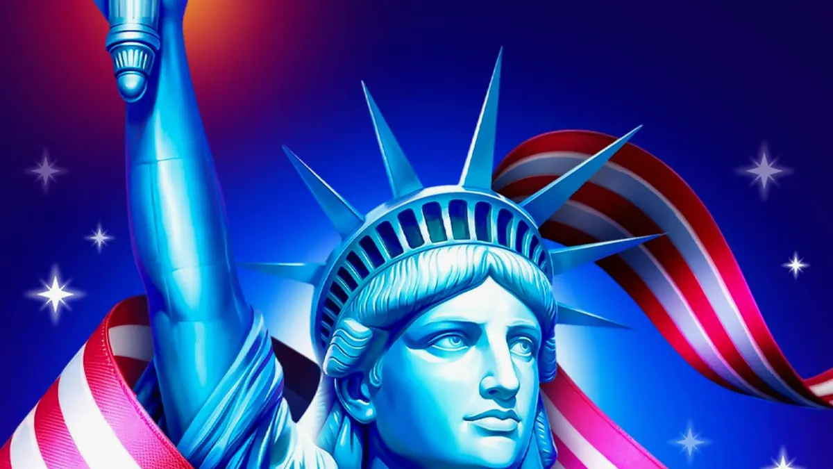 Tampilan visual slot Stars & Stripes Hold and Win dengan tema perayaan Amerika